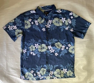 Quiksilver Waterman Collection Floral Hawaiihemd Blau Gr. L Comfort Fit - Bild 1 von 10