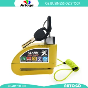 Motorcycle Yellow Security Alarm Disc Lock+Remind Yellow Cable 50/70/110/125cc - Picture 1 of 2