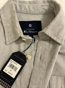 NEU! Ben Sherman mitteldickes geknöpftes Herrenhemd aus Baumwolle LS elfenbeinfarben - Bild 1 von 4