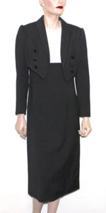 Norman Norell Teal Traina conjunto de chaqueta y camisa de vestir - Imagen 1 de 9