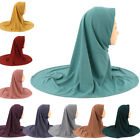 5-12Year Hijab Muslim Kids Girls Instant Scarf Full Cover Amira Shawls Headscarf