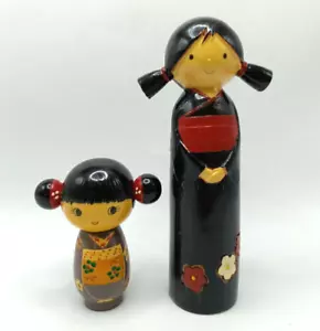 2 VINTAGE KOKESHI DOLLS. RESIN. (SMALL IS FROM BHS) - Picture 1 of 11