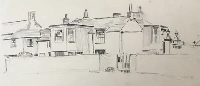 Henry Matthew Brock ORIGINAL pencil drawing Historic House, poss. Cambridgeshire - Image 1 of 4