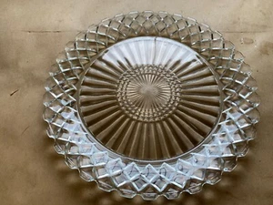 Vintage Anchor Hocking Depression Clear Crystal Waterford Waffle Plate 10.25 - Picture 1 of 4