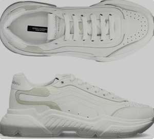 Dolce & Gabbana Men Size 42 US Low Top White Leather Sneakers Authentic - Picture 1 of 9