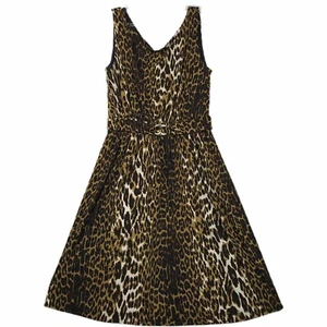 Womens Dress Size M Medium Animal Leopard Cheetah Print Grace Elements Slinky - Picture 1 of 8