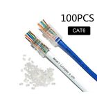 No More Hassles With 100 Modular Pass Through Connector Plugs For Cat6 Cable
