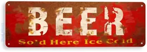 Beer Served Here Bar Pub Lounge Rustic Beer Sign Decor Tin Sign B459 - Picture 1 of 3
