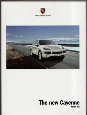 Folleto de especificaciones de Porsche Cayenne mediados y finales de 2010 del mercado del Reino Unido  Foto 1 de 2