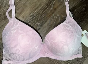 Jessica Simpson ~ Women's Bra Push Up Underwire Pink Lace Padded ~ 36C - Picture 1 of 4