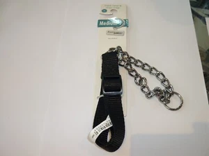 ANIMATE CHECK NYLON & CHAIN DOG COLLAR MEDIUM (123081) BRAND NEW - Foto 1 di 11