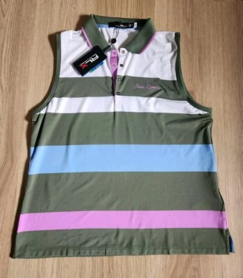 RLX Ralph Lauren новый с Ярлыками XL женщин в полоску без рукавов рубашка-поло Beau Rivage - Изображение 1 из 4