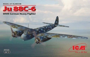 Ju 88c-6, WWII German Heavy Fighter 1:48 Plastic Model Kit ICM - Foto 1 di 1