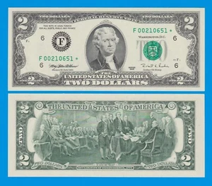 United States 2 Dollars STAR Replacement 1995 "F" Atlanta Georgia UNC FR#1936-F* - Picture 1 of 1
