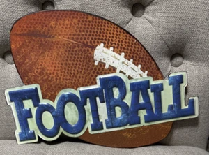 Metal Football Die Cut Sign Wall Decoration 12 x 10 Ball - Picture 1 of 2