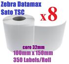 8 x Direct Thermal Shipping Labels 100 x 150 mm 4x6 32mm Fastway Startrack Zebra