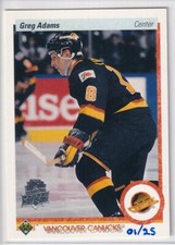 2014-15 Upper Deck 25th Anniversary Buybacks #342 Greg Adams UER /25 - CANUCKS