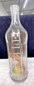 Antique Hand Carved Devil w Ladder in Bottle Folk Art 11 1/2 Inch Detailed OLD! - Picture 1 of 12