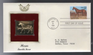 2155 Quarter Horse FDC, GOLDEN REPLICA, Addressed, Open Flap, EC - Picture 1 of 4