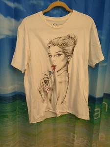 Rook Blk Women With Dripping Popsicle White T Shirt Short Sleeve Men Size L B68 - Picture 1 of 4