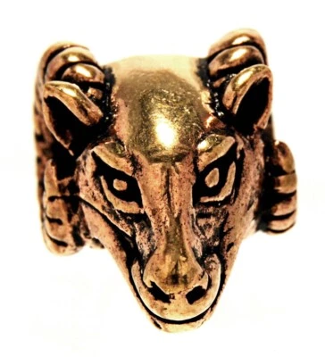 Bartperle Widderkopf Widder Bronze Haarschmuck Wikinger Viking Bartschmuck 1415 - Bild 1 von 4