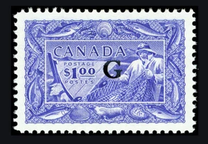CANADÁ #O27; $1 "G" OFICIAL, EXCELENTE-OG-NH, CLASIFICACIÓN PSE (98), SMQ $480 - Imagen 1 de 3
