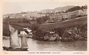 Early ILFRACOMBE Sailing Yawl off Larkstone & Chambercombe Devon Photo Postcard - Picture 1 of 1