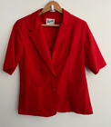 Toronto Blazer Womens Size 14 Red Short Sleeve Pockets Lapel Buttons Comfy Work