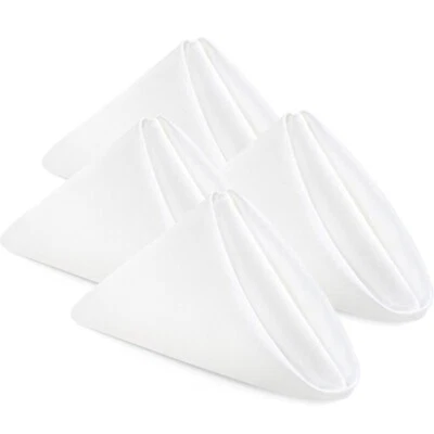 Juego de 4 servilletas de cena de tela blanca manteles fiestas en casa boda catering Foto 1 de 4