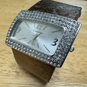 Vernier Quartz Watch Women Silver Asymmetrical Rhinestone Analog New Battery - Picture 1 of 6