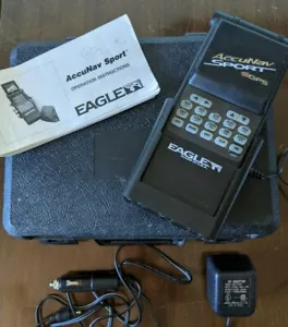 Eagle AccuNav Sport Portable GPS, Manual, Case, & Car Adaptor Bundle NOT WORKING - Picture 1 of 4