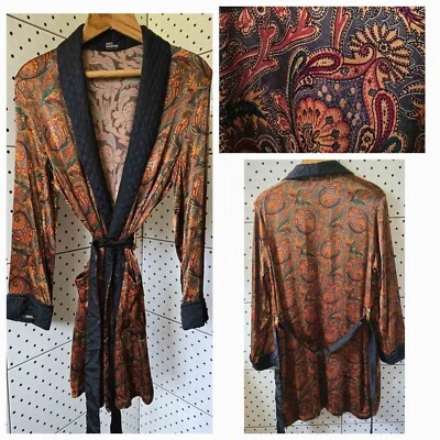 Vintage 70s Welch Margetson Gents Quilted Smoking Jacket M (Chest39-40")Scotland - Image 1 of 4