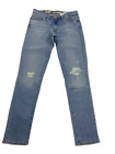 New Ladies Genuine Levi's 711 Mid Rise Skinny Ripped Jeans Light Blue WithTags