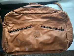 Vintage Italian Trussardi Genuine Leather Travel Duffle Bag - Picture 1 of 8
