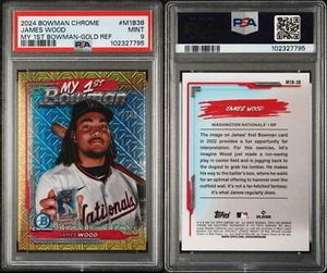 2024 Bowman Chrome My 1st Bowman Gold Mojo Refractor #M1B-38 James Wood PSA 9 - Picture 1 of 1