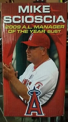 LA Angels SGA Mini Bronze Bust Mike Scioscia 2009 AL Manager of the Year w/ box - Image 1 of 4