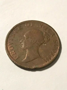 1843 Nova Scotia 1/2 Penny Token F+ #16395 - Picture 1 of 2