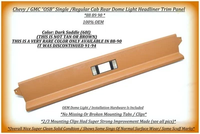88-90 Chevy GMC OBS cabina única cúpula trasera techo panel de ajuste sillín oscuro Foto 1 de 4