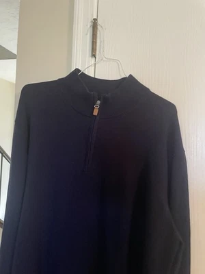 Roundtree & Yorke Men’s 1/4 Zip Cotton Sweater Big & Tall Size 3XB Black - Image 1 of 4