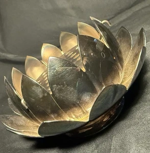 Vintage Reed & Barton 3 pc Water Lilly Lotus Flower Frog for Flowers - Picture 1 of 11