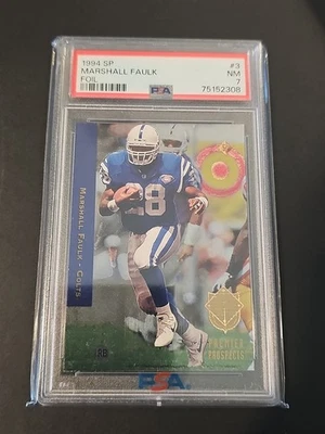 1994 SP #3 Marshall Faulk Colts Rams RC Rookie PSA 7 NM - Free Shipping  - Image 1 of 2
