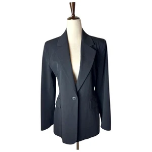Blazer Laundry By Shelli Segal Mujer 8 Negro Sencillo Pecho Preppy Carrera - Imagen 1 de 9