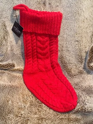NWT Mac & Mabel 20" Fabric Cable Knit Christmas Stocking RED - Image 1 of 4
