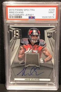 2014 Panini Spectra, Mike Evans Rookie, #230, Auto, Jersey, #28/149, PSA MINT 9 - Bild 1 von 4