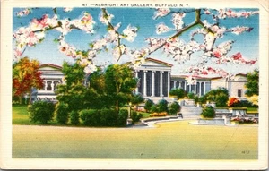 Albright Art Gallery Buffalo N Y Linen Postcard - Picture 1 of 4