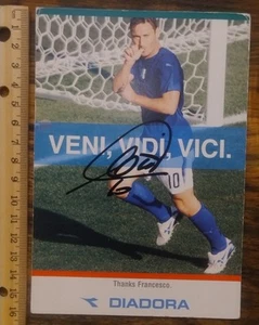 Francesco Totti Autographed Soccer Promotion Card/ Photo - Picture 1 of 16