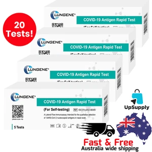 20 Tests 4 x 5 Pack Clungene Rapid Antigen Test Kits , COVID-19 ARTG 396675 - Picture 1 of 3