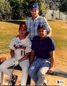 Ray Boone Bob Boone Bret Boone Signed 8x10 Baseball Photo BAS LOA A91746 - Picture 1 of 4
