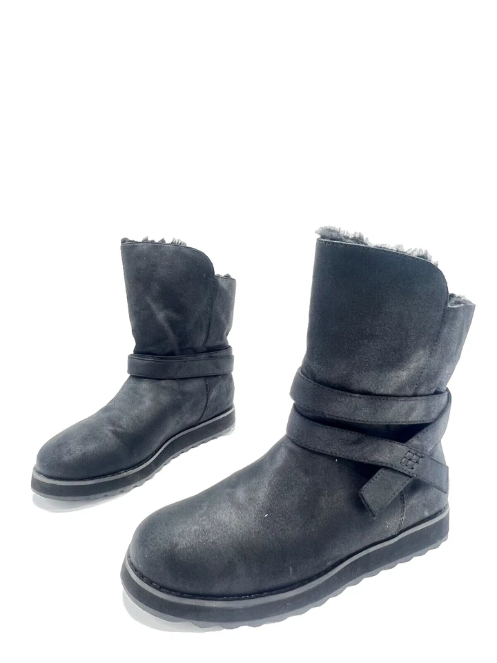 Skechers Pikes Peak Botas De Cuero Negro Para Mujeres T.38 US.8 UK.5 - Imagen 1 de 4