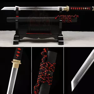 Handmade Wakizashi Japanese Samurai Katana Sword Ninja Full Tang T10 Steel Sharp - Picture 1 of 12